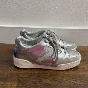 Stella McCartney Sneakers Silver Vegan Leather Trainers Low Top 38
